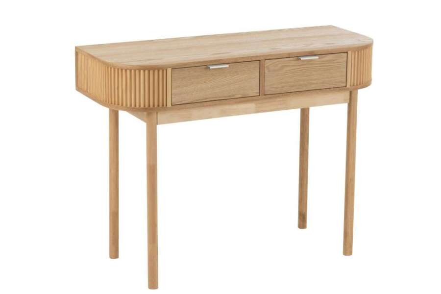 CONSOLE ROUNDED MDF/PINE WOOD NATURAL