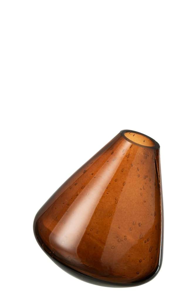 VASE TOPAZ GLASS  DARK BROWN