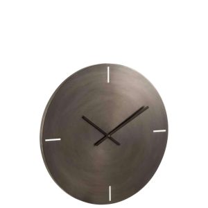 CLOCK ROUND METAL DARK GREY LARGE