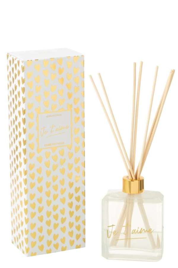 REED DIFFUSER JE T'AIME SOLVENT GOLD COLORED