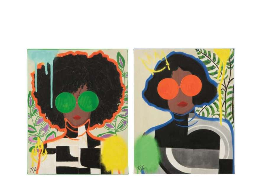 WALL DECO WOMEN POPART CANVAS MIX SMALL ASSORTMENT OF 2