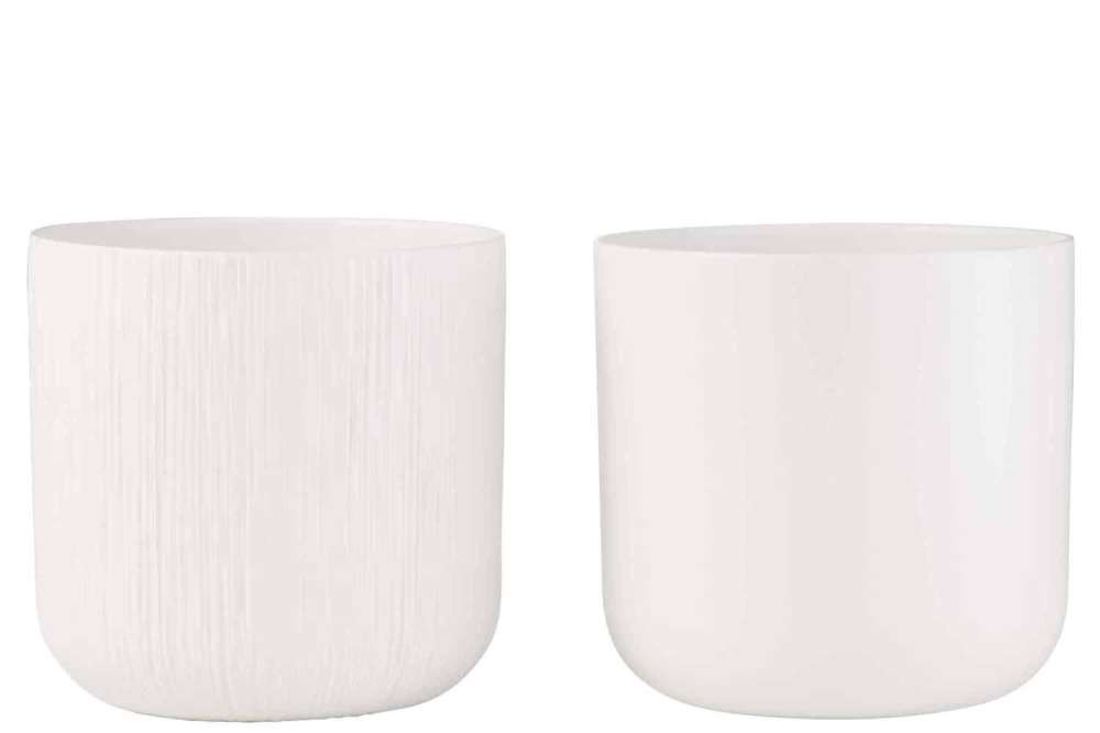 FLOWERPOT GEN CERAMIC WHITE XXL ASSORTMENT OF 2