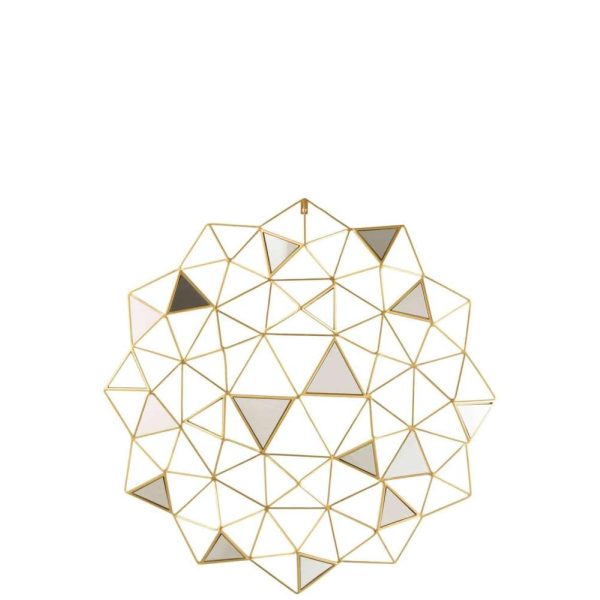 WALL DECORATION MIRRORS TRIANGLES METAL GOLD