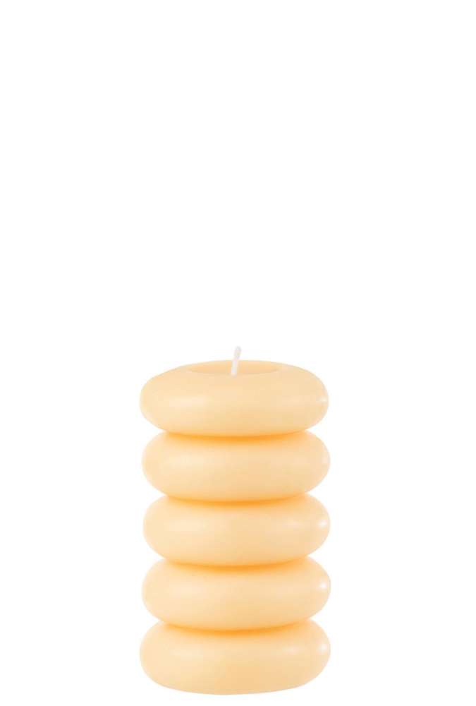 CANDLE MACARON LIGHT YELLOW LARGE-10H