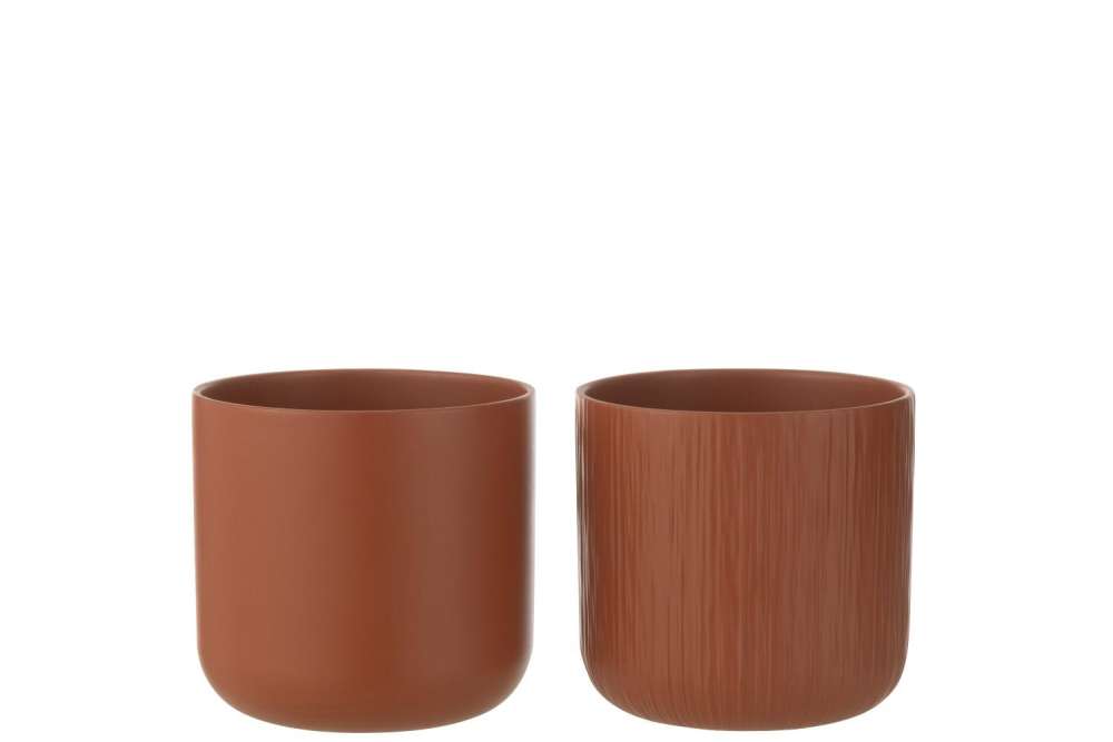 FLOWERPOT GEN CERAMIC BROWN LARGE ASSORTMENT OF 2