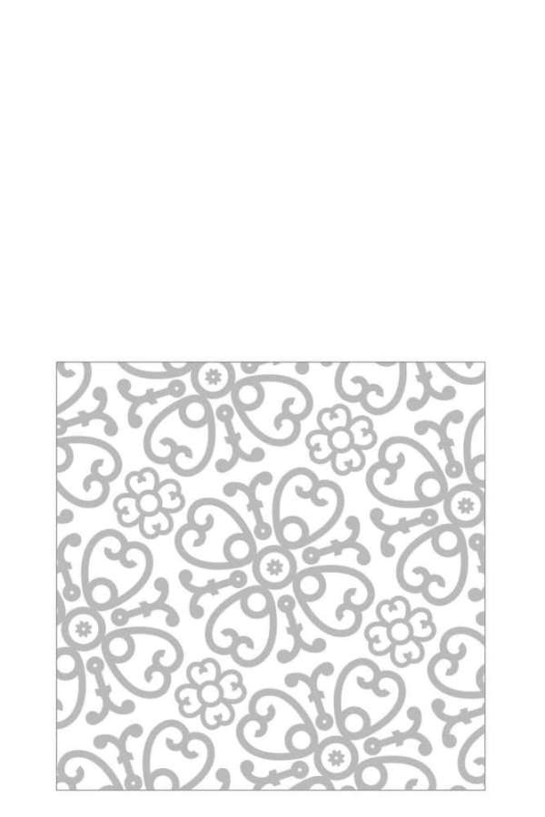 STACK 20 NAPKINS SYMPHONY PAPER WHITE/SILVER SMALL