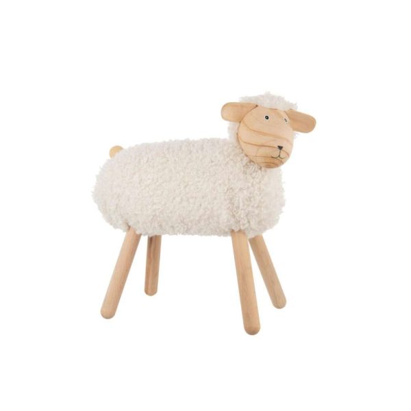 SHEEP DECORATIVE BEECH WOOD/FAUX FUR NATURAL/OFF-WHITE LARGE
