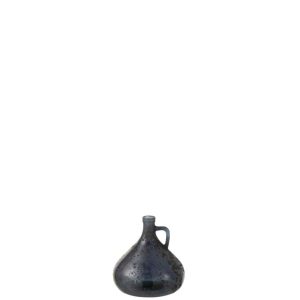 VASE BOTTLE WITH HANDLE GLASS GREY/BLUE