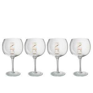 GIFTBOX 4 GIN GLASSES GLASS TRANSPARENT/GOLD