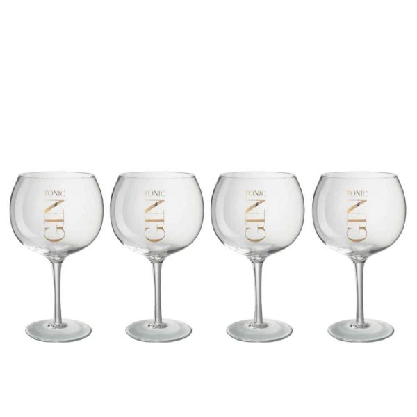 GIFTBOX 4 GIN GLASSES GLASS TRANSPARENT/GOLD