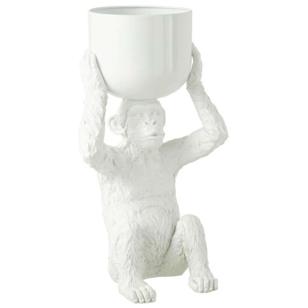 ICE BUCKET MONKEY POLYRESIN WHITE