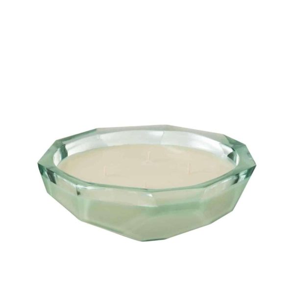 CANDLE DISH ORIGAMI GLASS TRANSPARENT SMALL -
