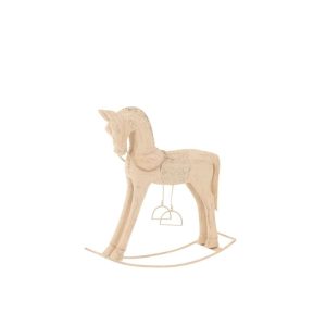 ROCKING HORSE TOPO MANGO WOOD/METAL NATURAL SMALL