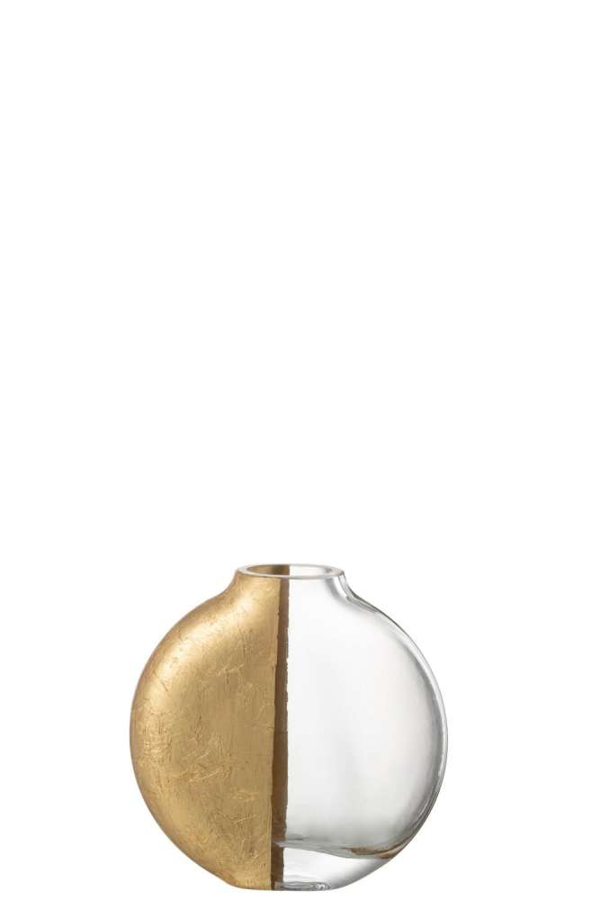 VASE LOA GLASS TRANSPARENT/GOLD SMALL
