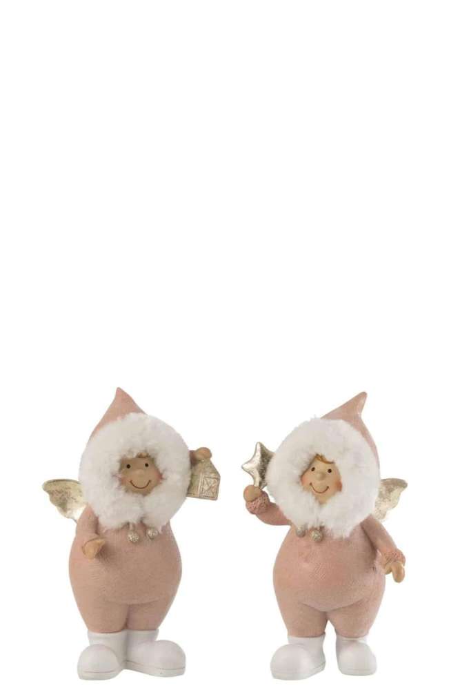 ANGEL STAR AND LANTERN POLY PINK LARGE ASSORTMENT OF 2