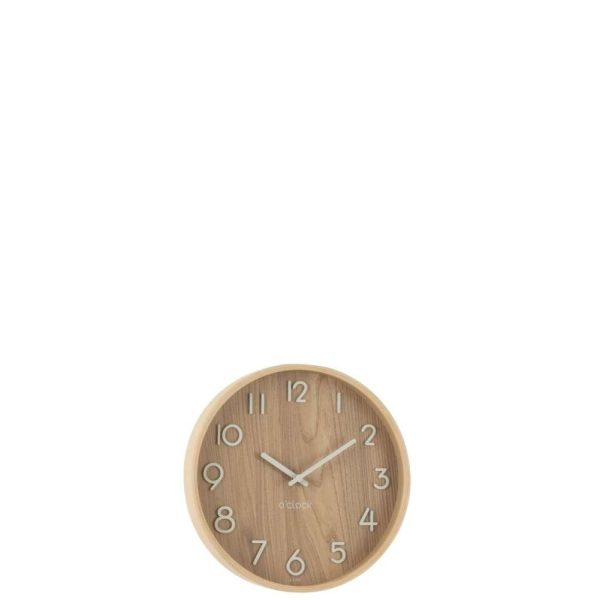 WALL CLOCK PLYWOOD/MDF NATURAL SMALL