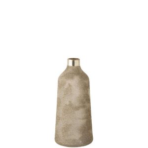 VASE FROSTY ROUND GLASS SILVER
