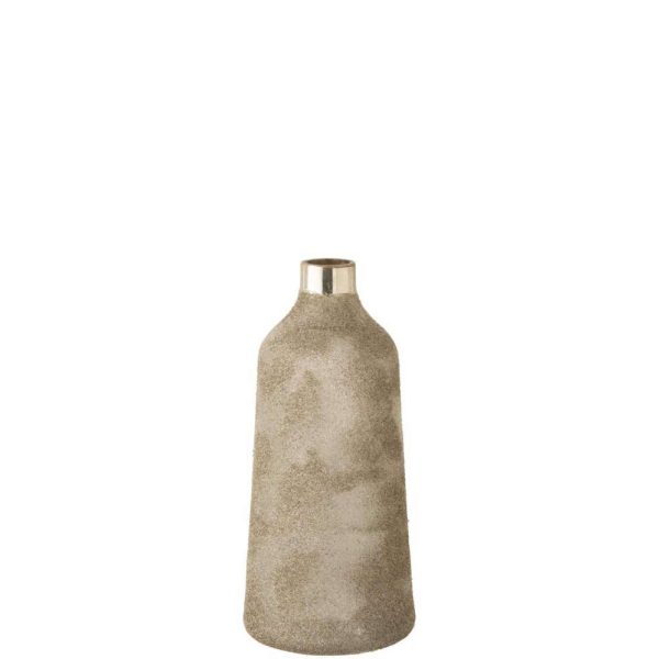 VASE FROSTY ROUND GLASS SILVER