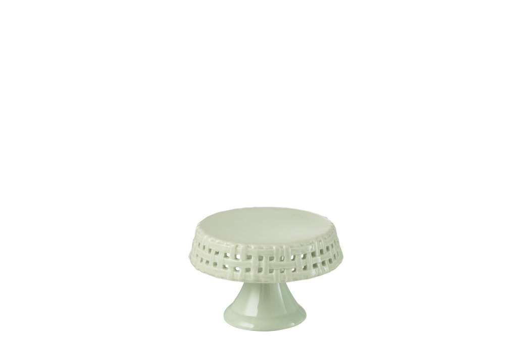 CAKE PLATE CERAMIC GREEN SMALL