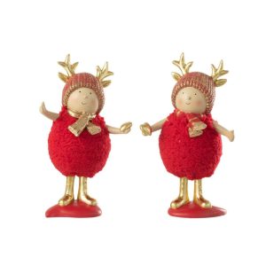 CHILDREN ANTLERS RESIN RED/GOLD LARGE ASSORTMENT OF 2