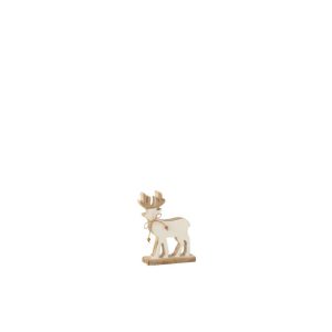 REINDEER ON FOOT MANGO WOOD WHITE/WHITE WASH SMALL