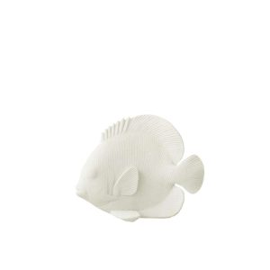 FISH FLAT POLYRESIN WHITE SMALL