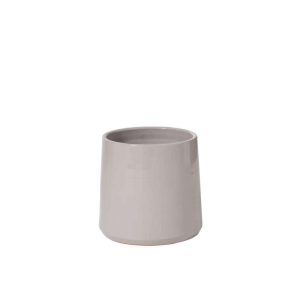 FLOWER POT ROUND CERAMIC GREY MEDIUM
