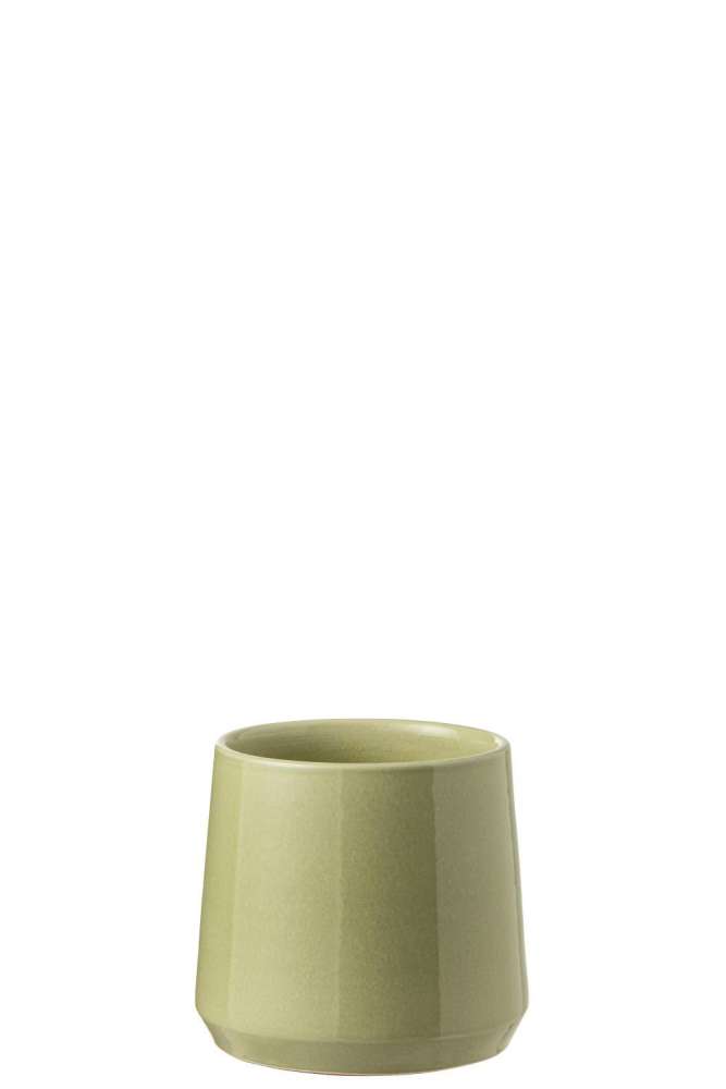 FLOWERPOT ROUND CERAMIC GREEN SMALL