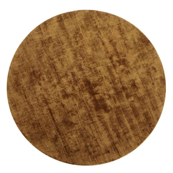 CARPET ROUND HANDMADE VISCOSE BROWN