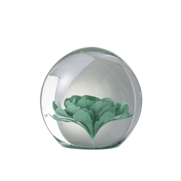 PAPERWEIGHT FLOWER GLASS MINT LARGE