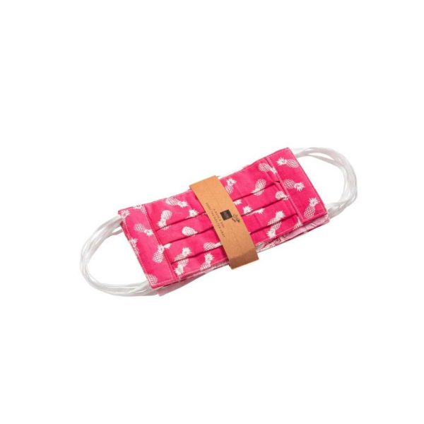 BAG OF 7 MOUTH MASKS PATTERNS COTTON PINK