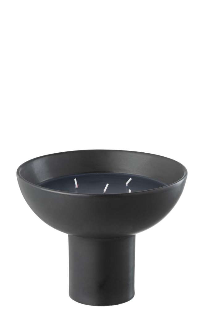 SCENTED CANDLE CERAMIC CUP BLACK LARGE-12H