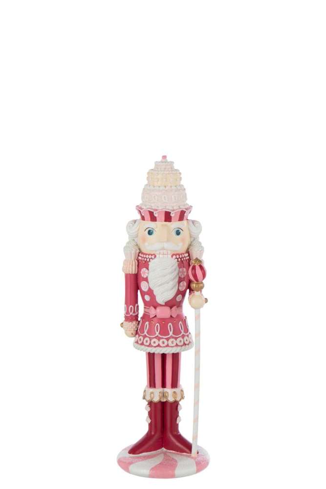 NUTCRACKER CANDY RESIN WHITE/PINK SMALL