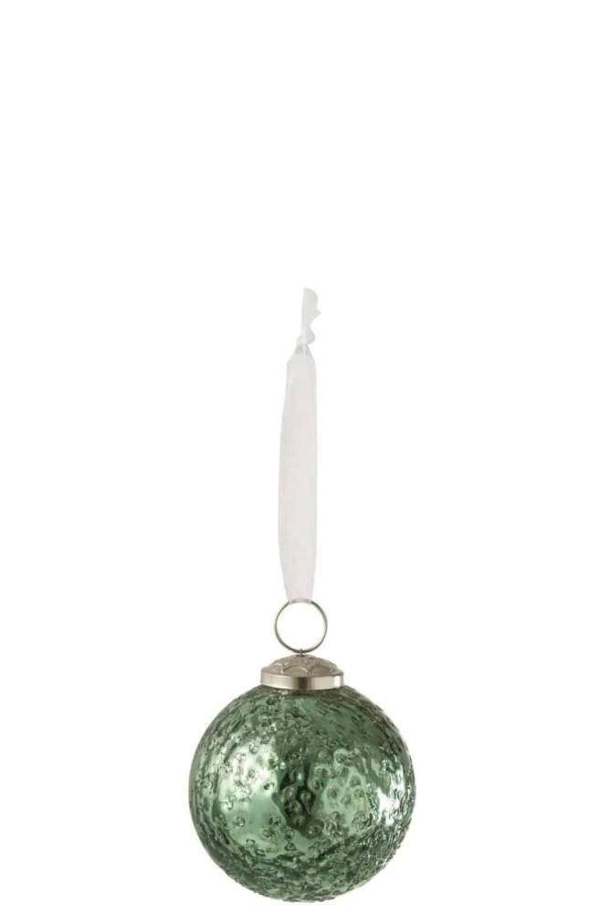 XMAS BAUBLE GLASS GREEN SMALL