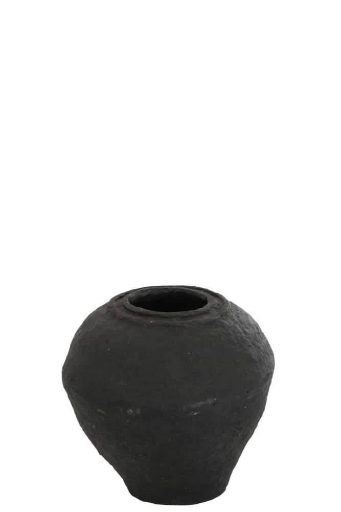 VASE PAPER MACHE BLACK SMALL