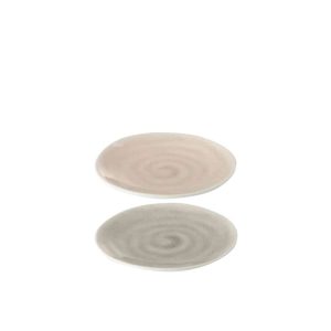 PLATE TAUPE S 15X15X2CM ASSORTMENT OF 2
