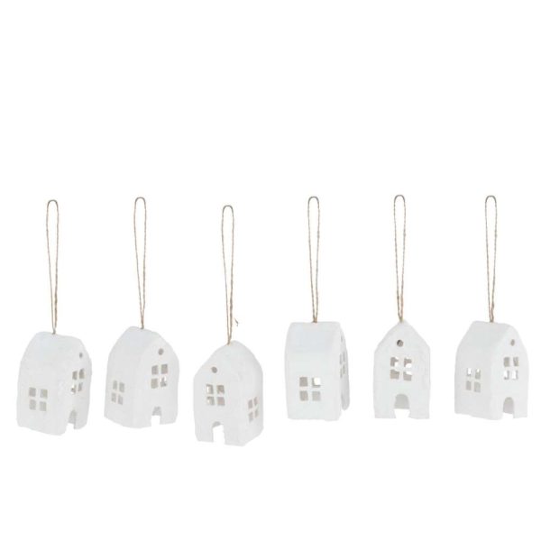 BOX OF 6 HANGER HOUSE COTTON MACHE WHITE