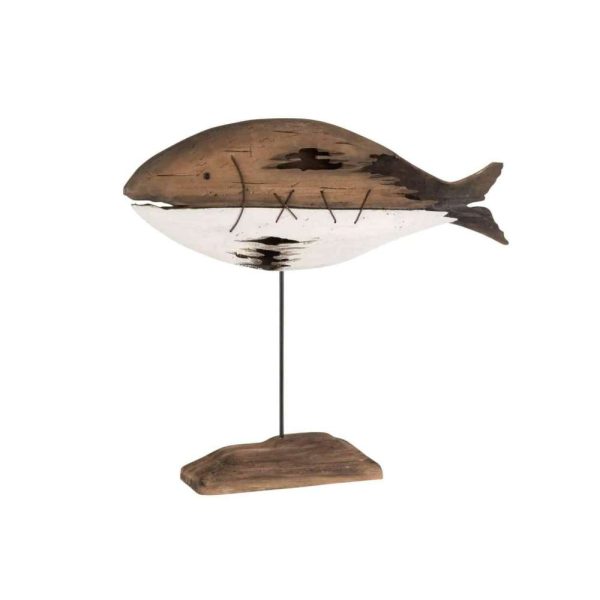 FISH PAULOWNIA WOOD DARK BROWN/WHITE