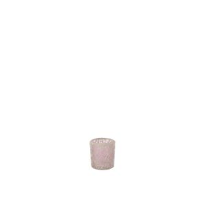 TEALIGHT HOLDER MOSAIC STRAIGHT GLASS PINK