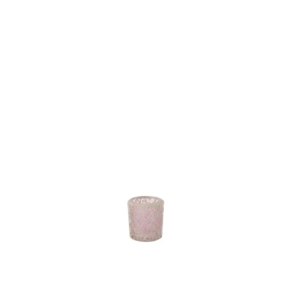 TEALIGHT HOLDER MOSAIC STRAIGHT GLASS PINK