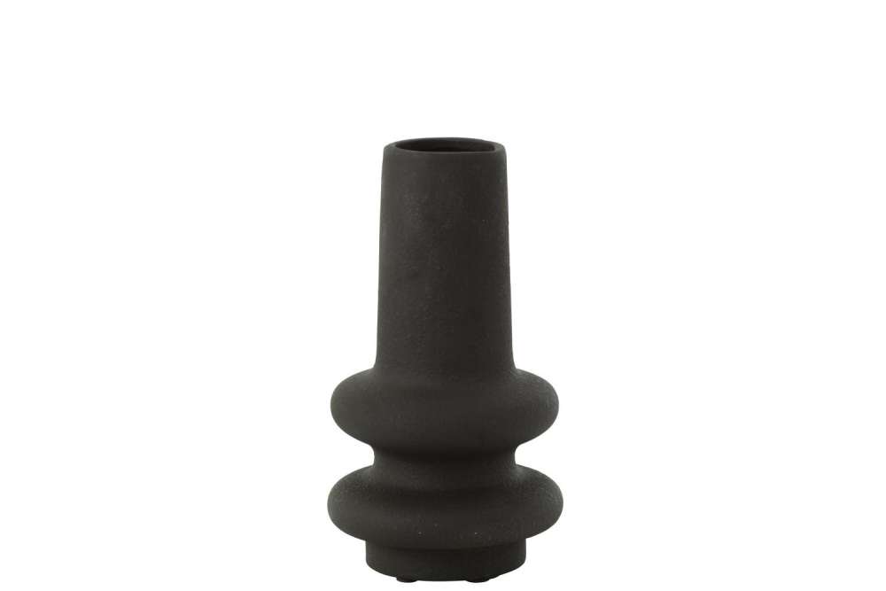 VASE  LYRA CLAY BLACK SMALL