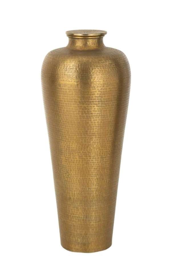 FLOOR VASE FLOOR VASE CYLINDER ALUMINIUM GOLD COLORED
