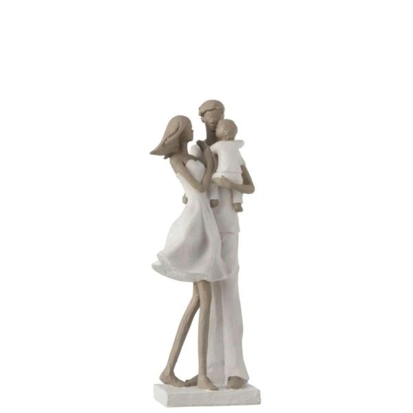 COUPLE WITH CHILD POLY WHITE/TAUPE