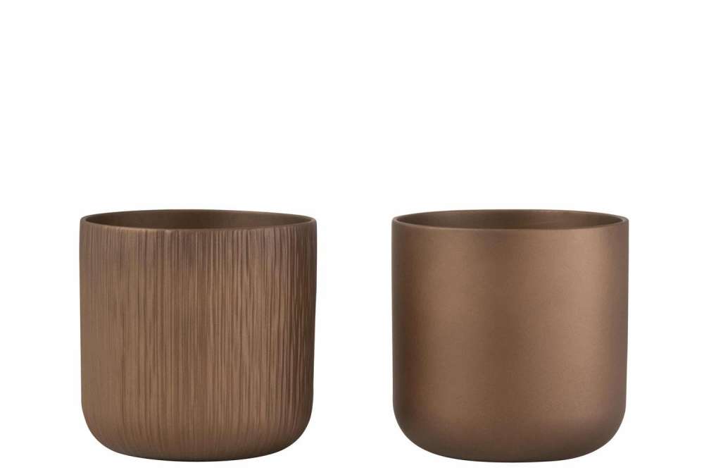 FLOWERPOT GEN CERAMIC GOLD/COPPER EXTRA LARGE ASSORTMENT OF 2