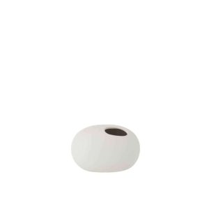 VASE OVAL CERAMIC MATT WHITE SMALL