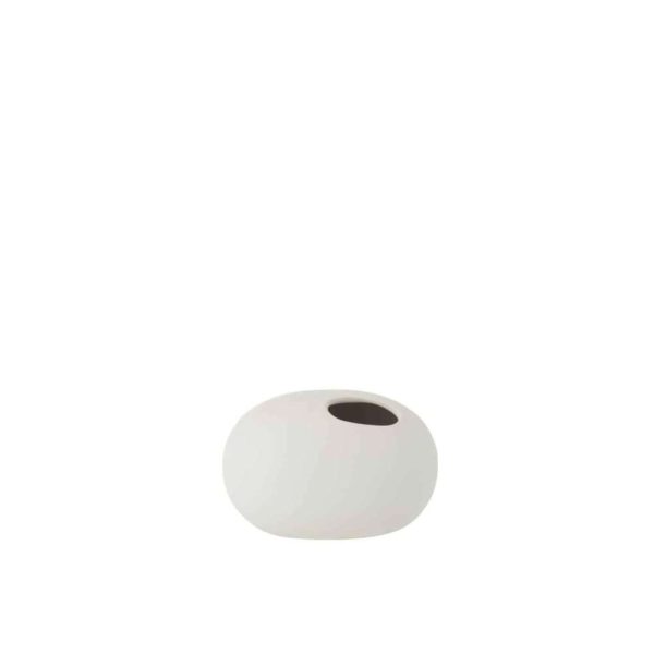 VASE OVAL CERAMIC MATT WHITE SMALL