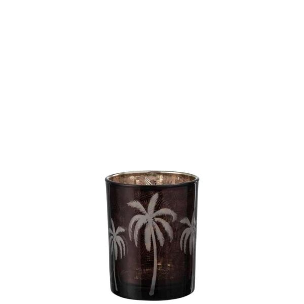 HURRICANE PALM TREE GLASS BROWN MEDIUM