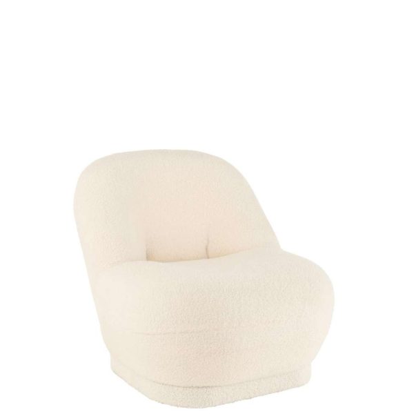 STOOL TEDDY BOUCLÉ WHITE