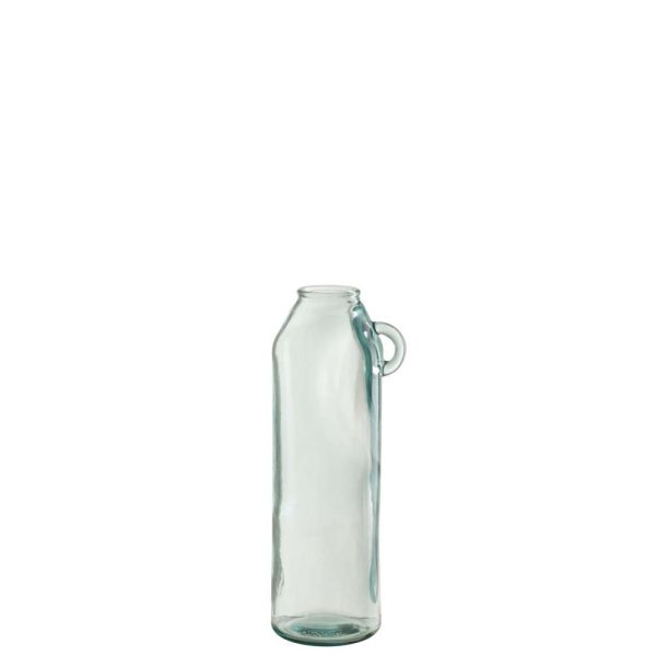 VASE HANDLE CYLINDER RECYCLED GLASS LARGE