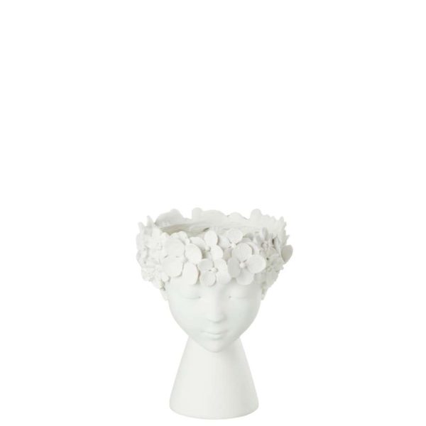 FLOWERPOT HEAD RESIN WHITE SMALL
